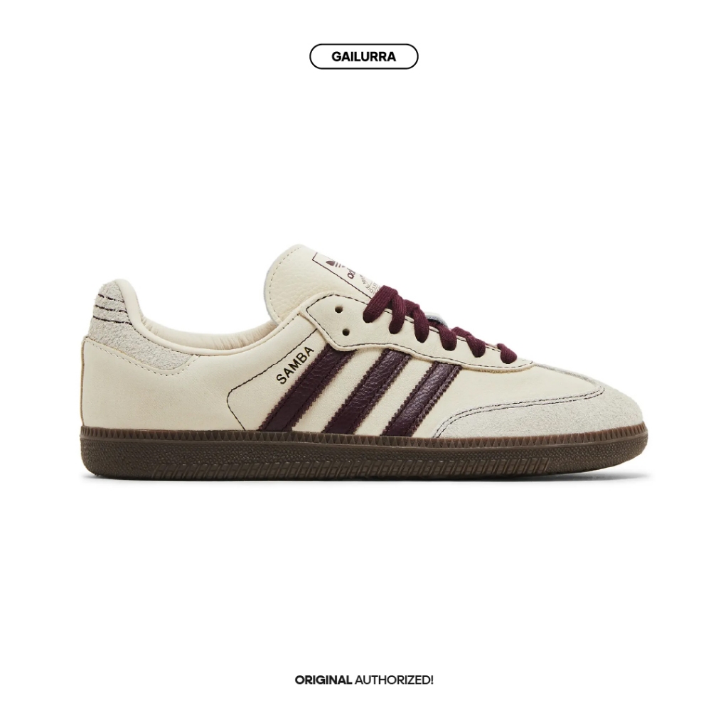 Adidas Samba OG Wonder White Maroon Original