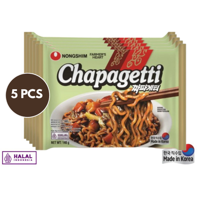 

[BUNDLING 5 PCS] Chapagetti Instant Noodles 140gr [NONGSHIM - MIE IMPORT KOREA]