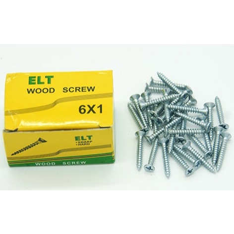 ELT Sekrup 8 x 1" / Sekrup Kayu Putih Galvanis Silver (+) 8 x 1 inch 2,5cm