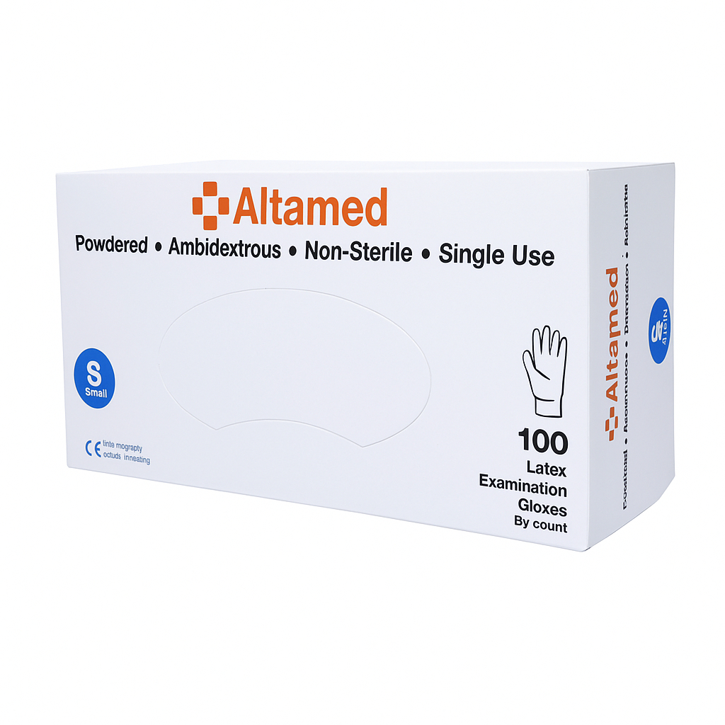 Sarung Medis Sarung Tangan Karet Putih Altamed box isi 100 Ukuran S M L Sarung Tangan Latex Sarung T