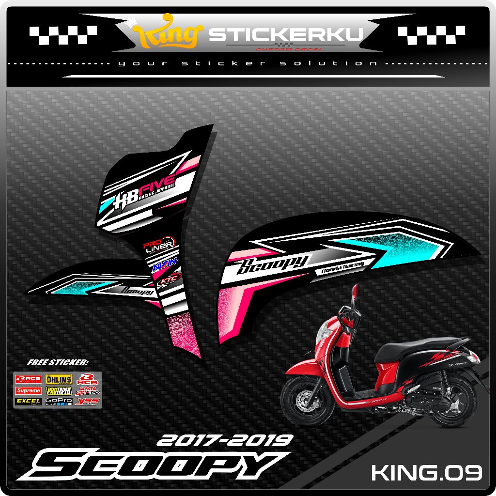 Stiker Striping Scoopy New 2017/2020 - Striping Standar Scoopy New Premium Racing(COD) KS.09