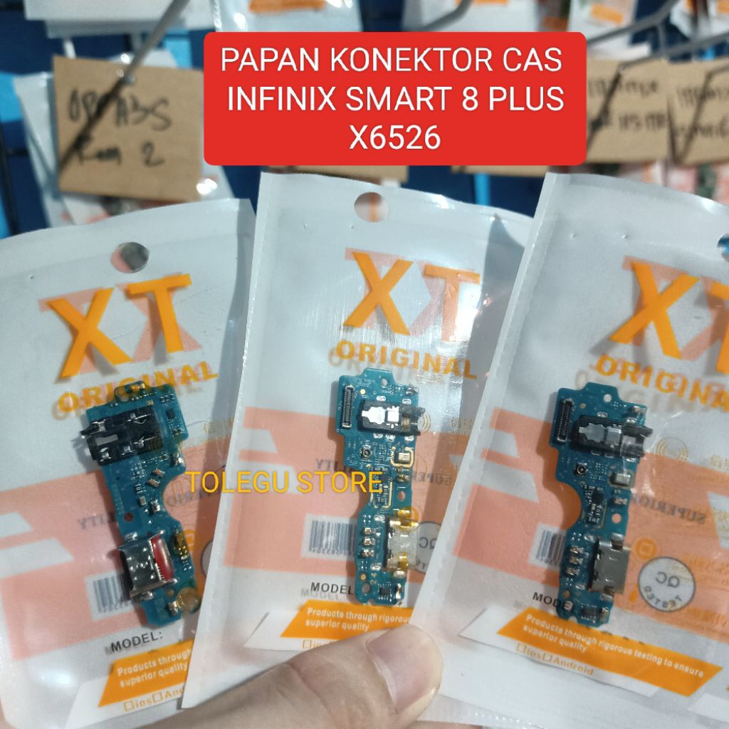 PAPAN CAS FLEXIBLE KONEKTOR CHARGER INFINIX SMART 8 PLUS X6526 PCB BOARD ORIGINAL PLUS IC