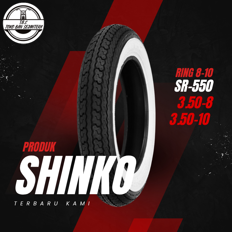 Ban Motor Vespa Classic Ring 8 Shinko SR550 WW 3.50-8 Non Tubeless / Tubetype Vespa Super Sprint Pts
