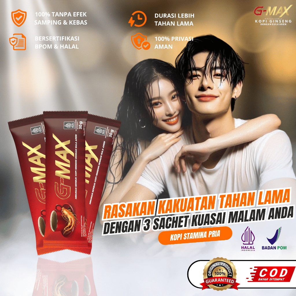 

KOPI G-MAX 3 Sachet Ekstrak Ginseng & Gula Aren Original Bpom Halal