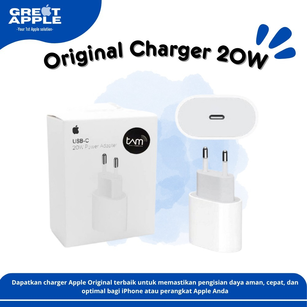Adaptor Charger iPhone 20W USB-C Fast Charging original ibox/tAm Garansi 1tahun