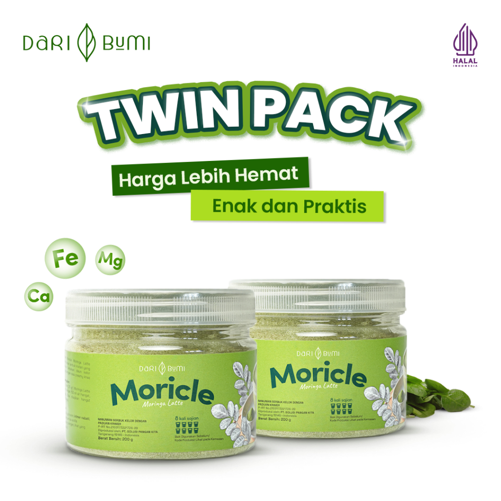 

Paket Bundling Moricle Twin Pack Moringa Latte 200 Gram Dari Bumi