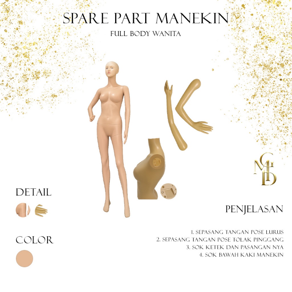Manekin Tangan Kayu Robot  - Spare Part Manekin Full Body Wanita