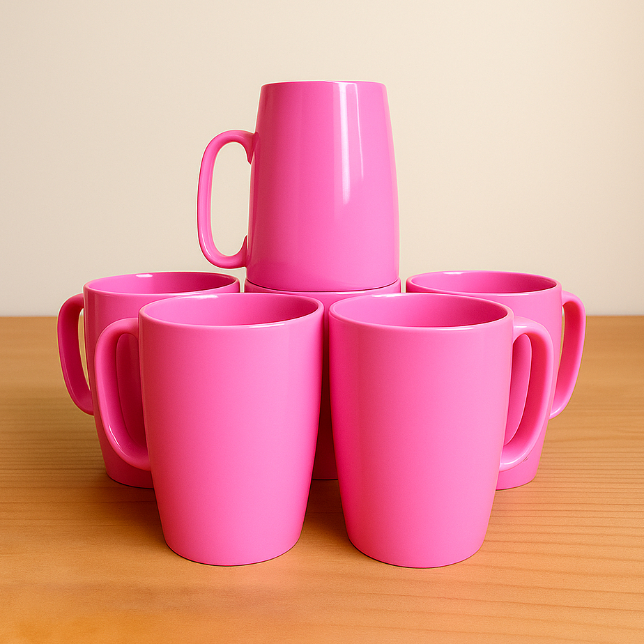 Mug Melamin Cangkir Gagang Kopi Gelas Mug 400ml Mug Semi Melamin Gagang Hitam