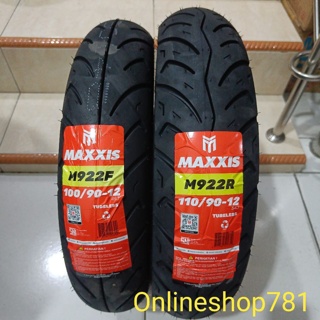 PAKET BAN TUBELESS 100/90-12 & 110/90-14 MAXXIS 922 +PENTIL