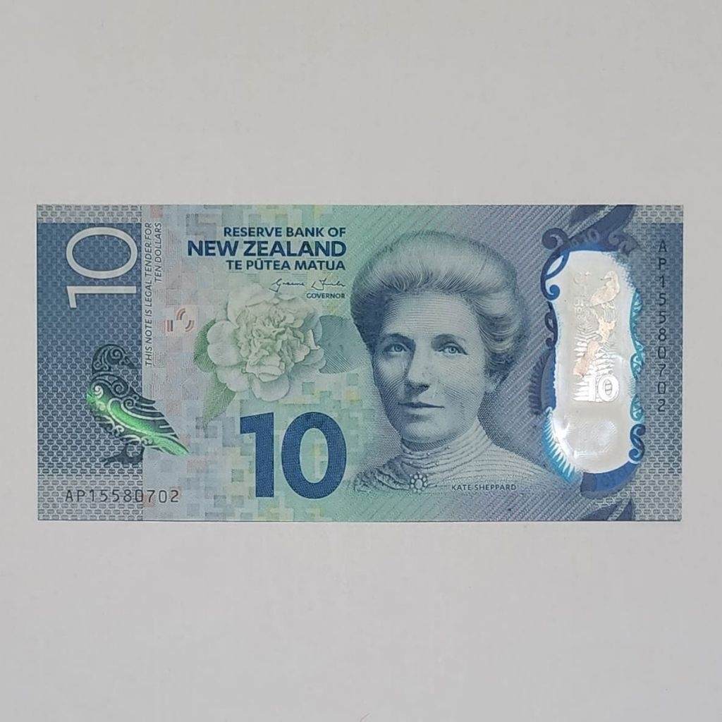 New Zealand Dolar Uang Asing Kuno 10 Dolar Polymer