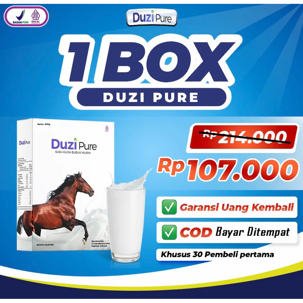 

Duzi Pure Susu Kuda Lombok 200g – Original dengan bahan Herbal Alami | Stamina & Daya Tahan Tubuh