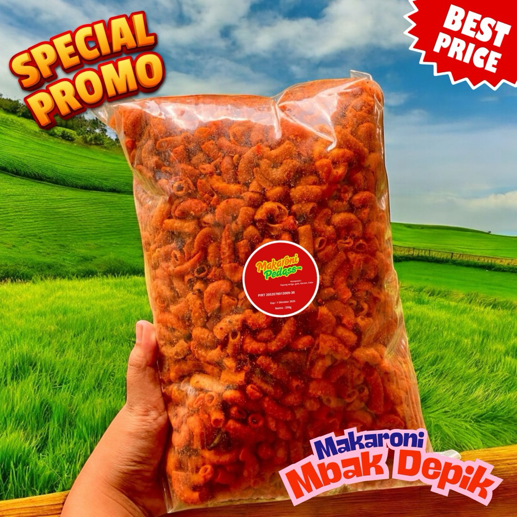 

Makaroni pedas 250g | Makaroni Termurah Surabaya | Makaroni murah sby