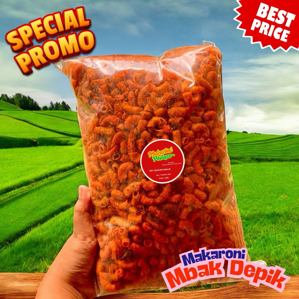 

Makaroni Pedas Extra 1/4kg | Makaroni Termurah Sby | Pusat Makaroni