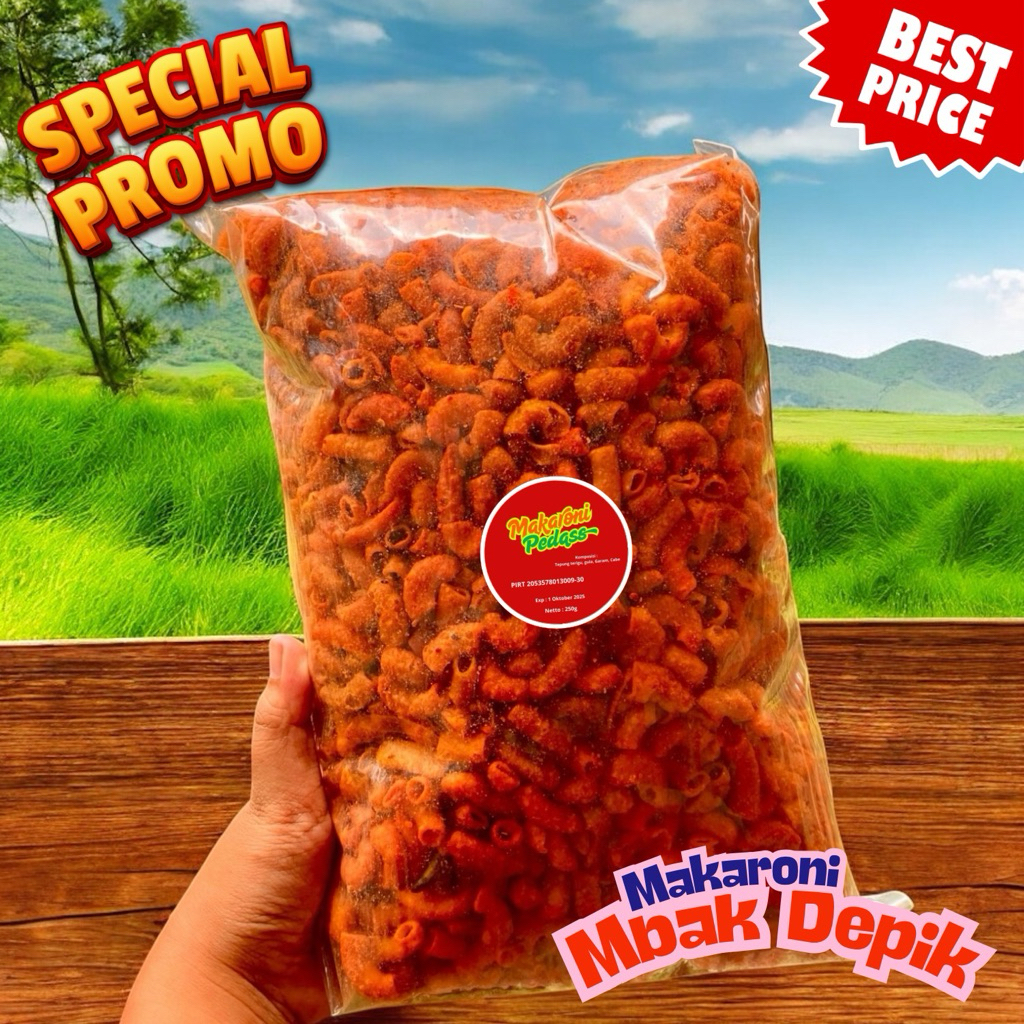 

Makaroni Pedas Extra 1/4kg | Makaroni 250g Extra Pedas | Makaroni Surabaya
