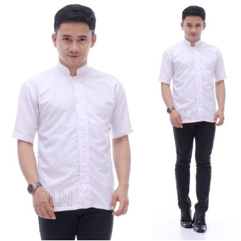 BAJU KOKO PUTIH POLOS HABAIB LENGAN PENDEK - M