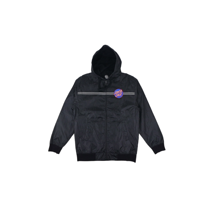 Santa Cruz Dot Hoodie Windbreaker Jacket Black