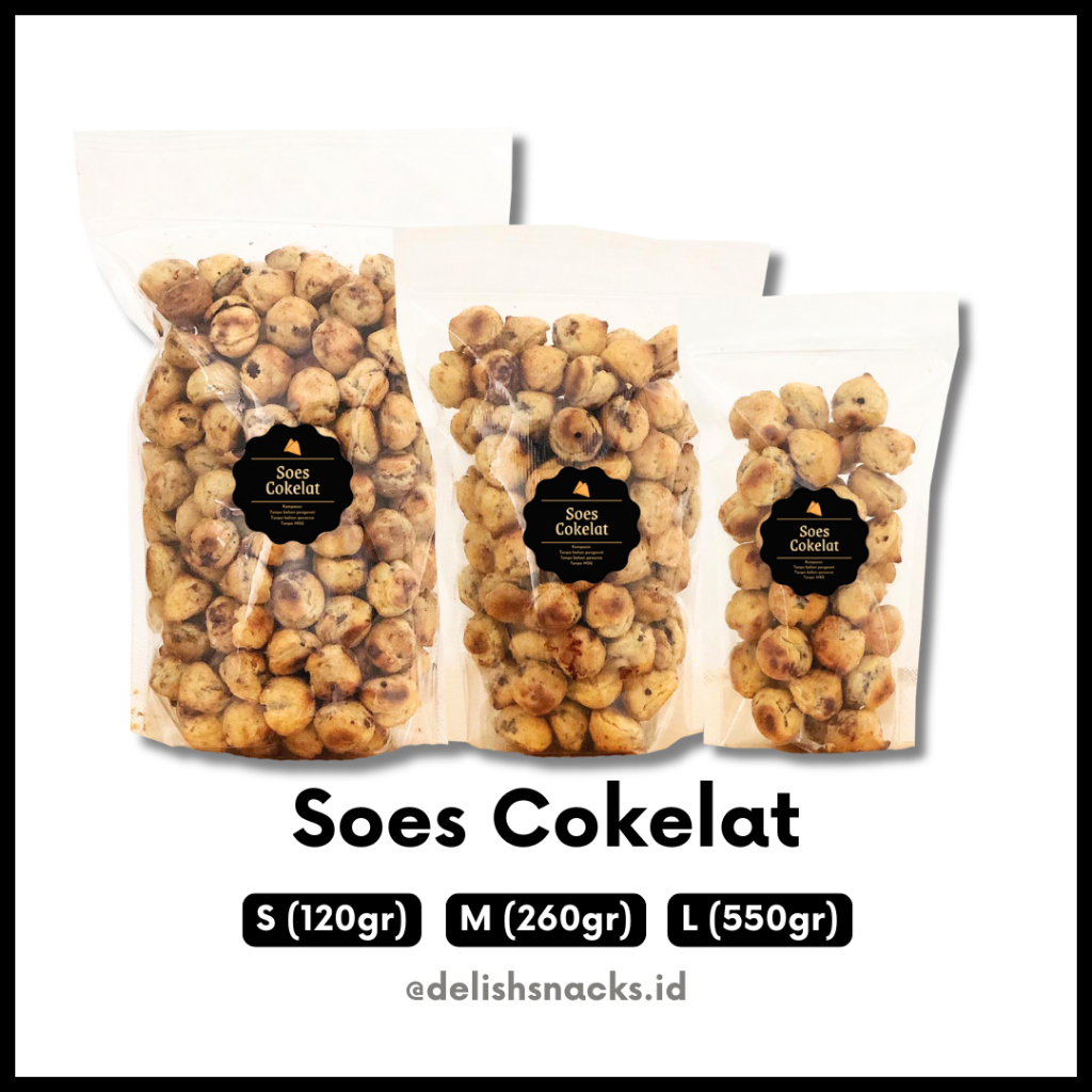 

[DELISH SNACKS] Soes Cokelat / Snack Cemilan Camilan Sus Kering Mini Jajanan Manis Rasa Coklat