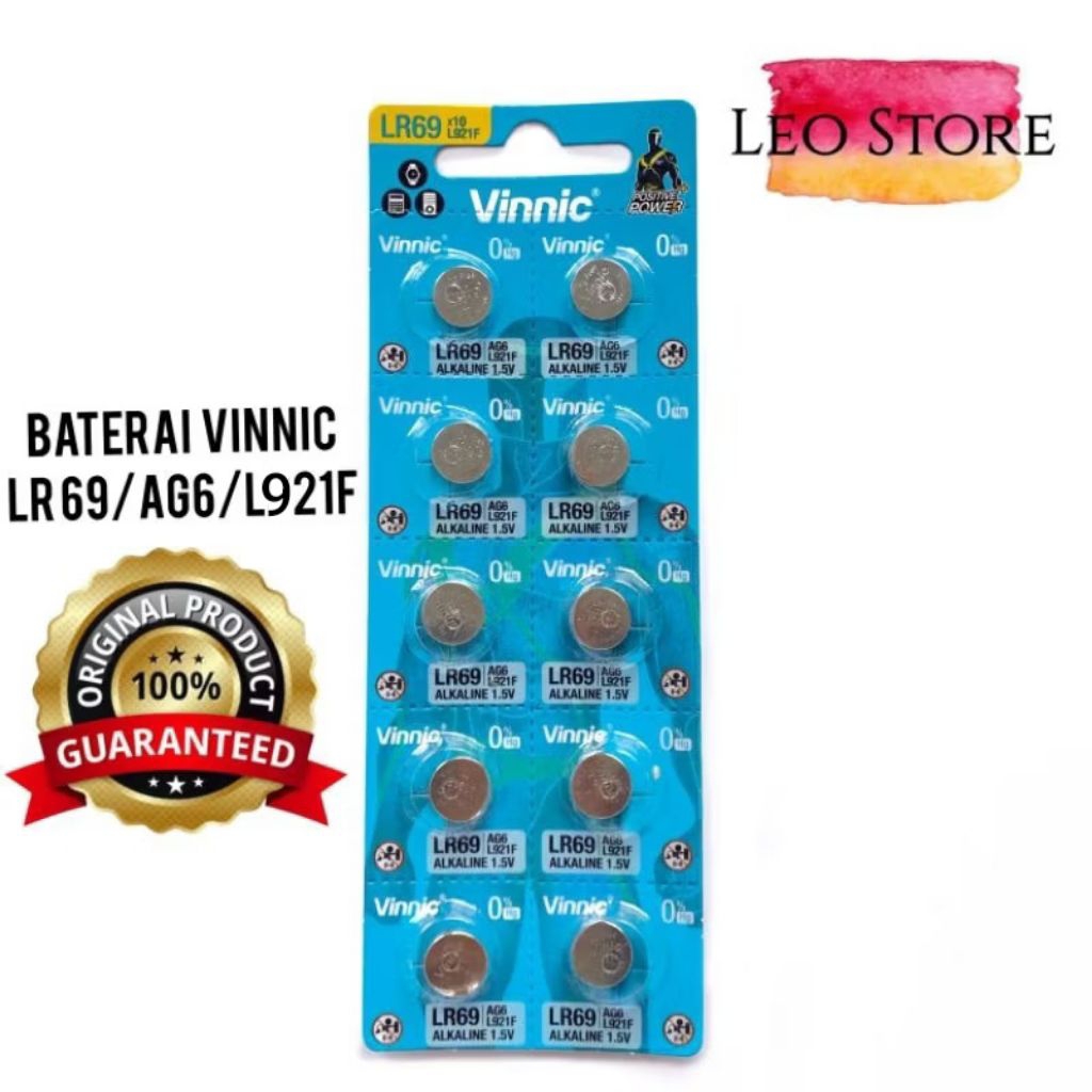 LEO STORE -  BATERAI JAM TANGAN BUNLING BATERAI VINNIC LR 69/ L921F /AG6 BATERAI ORIGINAL KUALITAS B