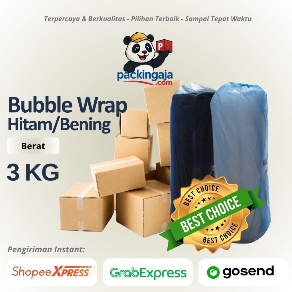 

PackingAja Bubble Wrap 3 Kg Hitam / Bening Packing Aman Anti Pecah Pelindung Barang Murah Grosir