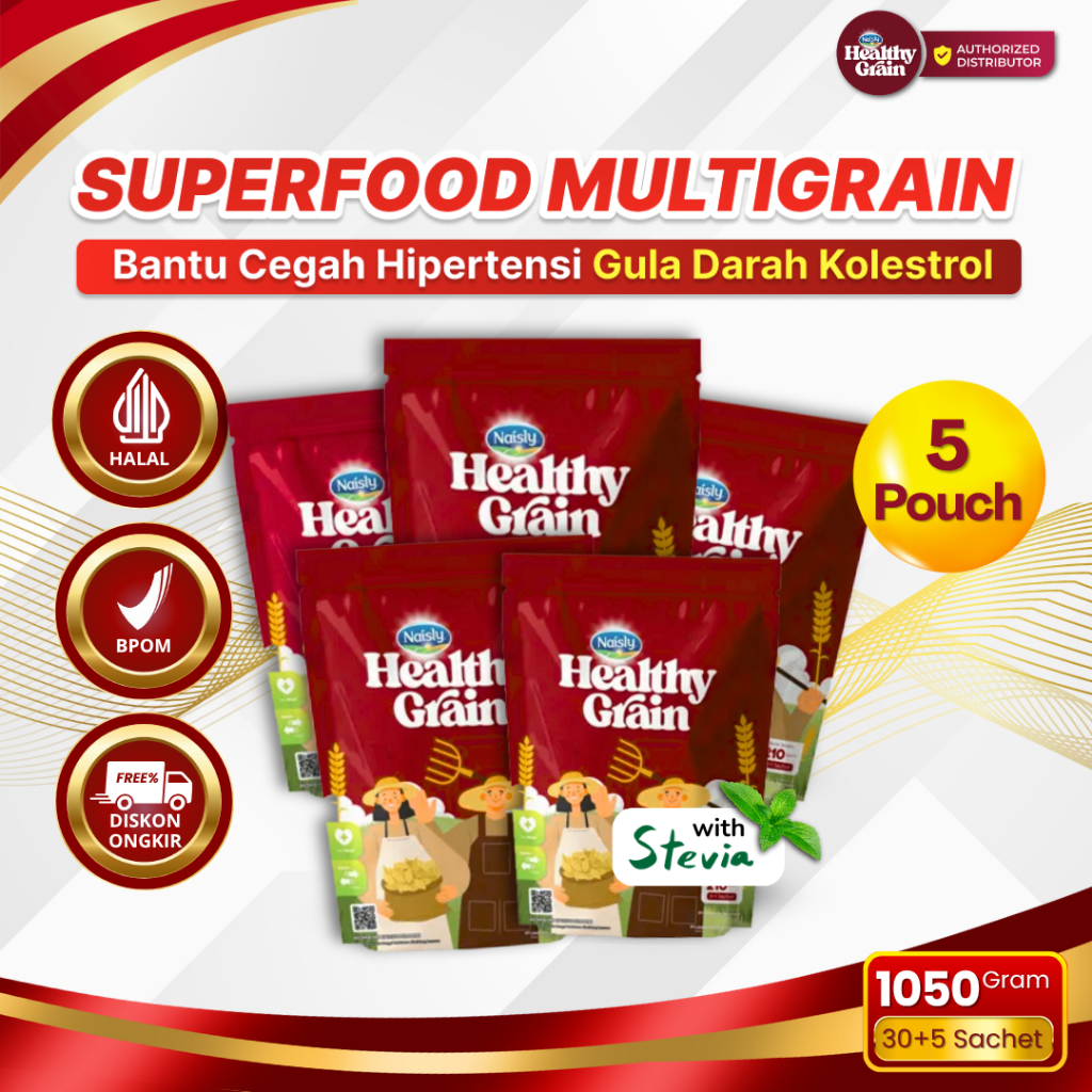 

Distributor Healthy Grain Multigrain untuk Hipertensi Diabetes Kolestrol dan Jantung 5 Pouch
