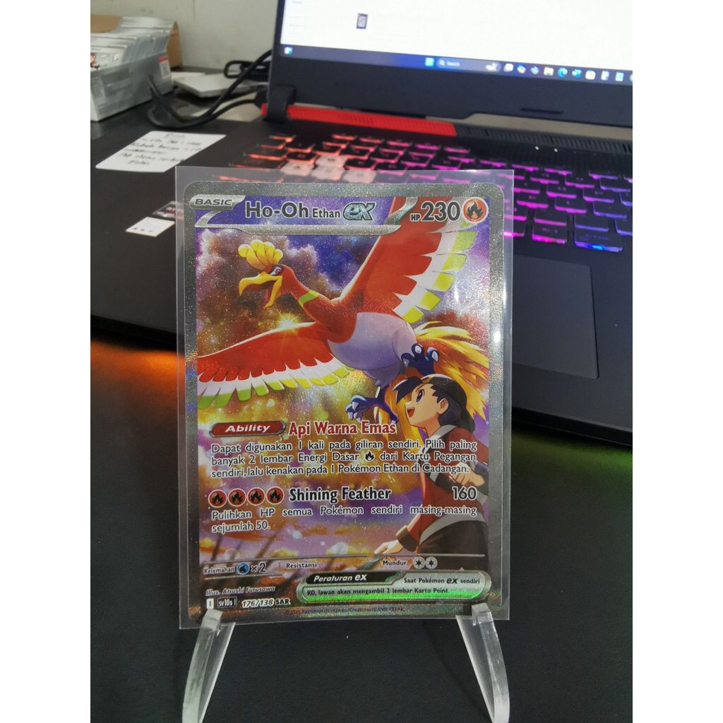 Pokemon TCG Indonesia SV10s Ho-oh Ethan ex 176/138 SAR