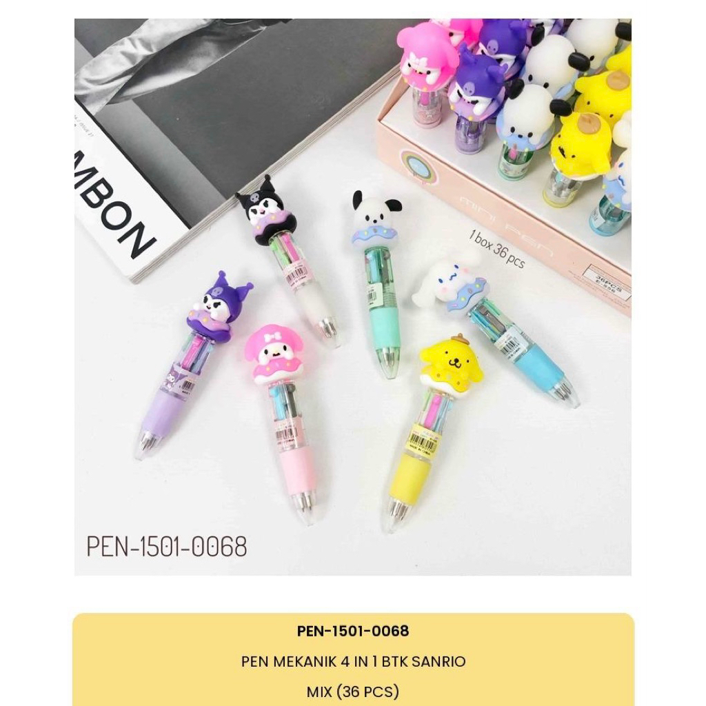 

Pen mekanik sanrio lucu melody kuromi pochako pompompurin cinnamonroll