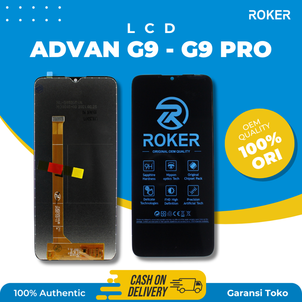 ROKER LCD ADVAN G9 / G9 PRO FULLSET LCD TOUCHSCREEN ORIGINAL 100% BY ROKER