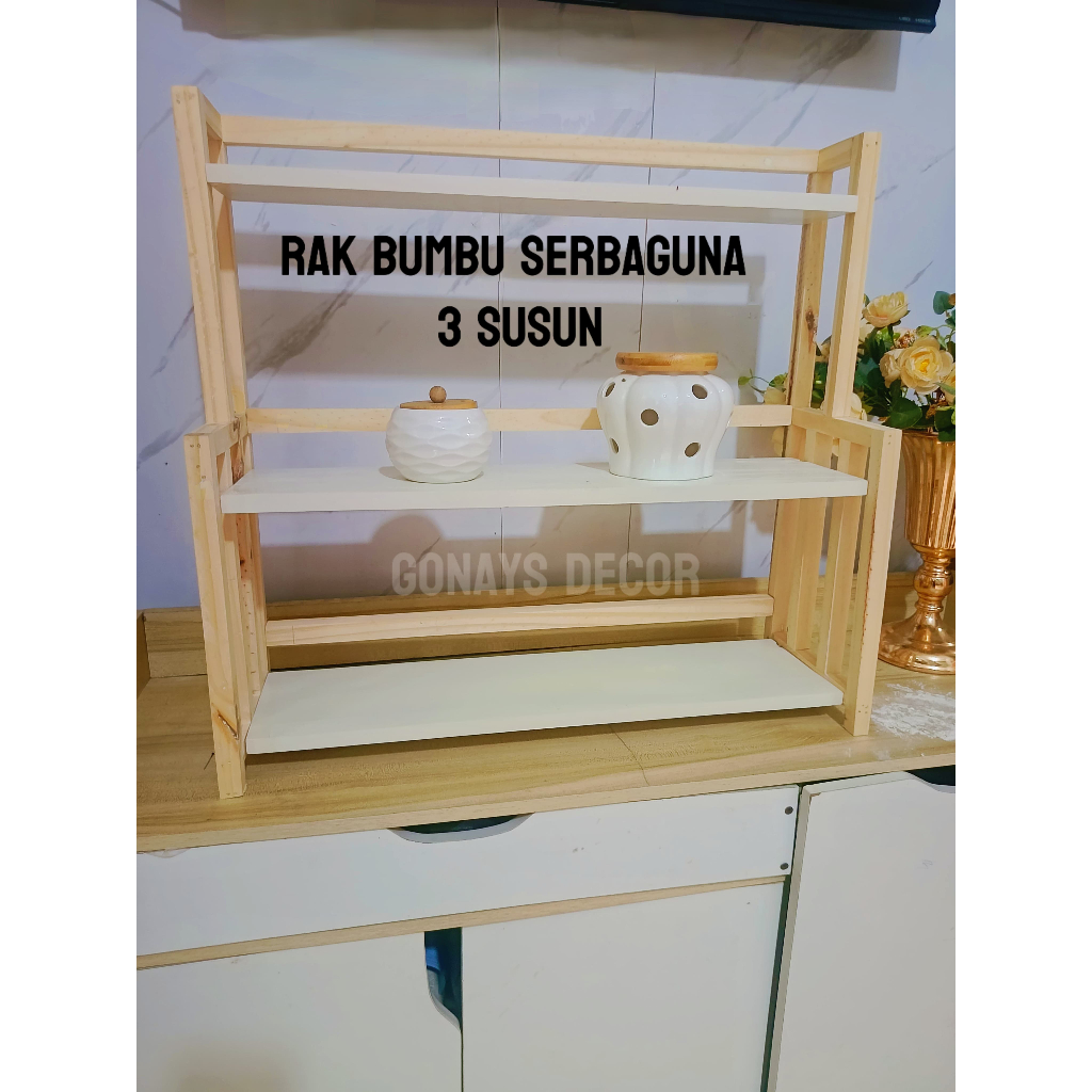 RAK BAMBU / RAK SERBAGUNA / RAK BAMBU SERBAGUNA / RAK SUSUN / RAK KOSMETIK / RAK KOSMETIK GANTUNG / 