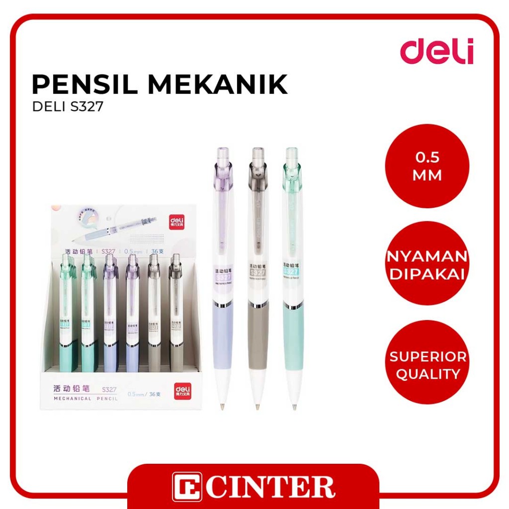 

DELI - PENSIL CETEK / PENSIL ISI ULANG / PENSIL MEKANIK S327 0.5MM