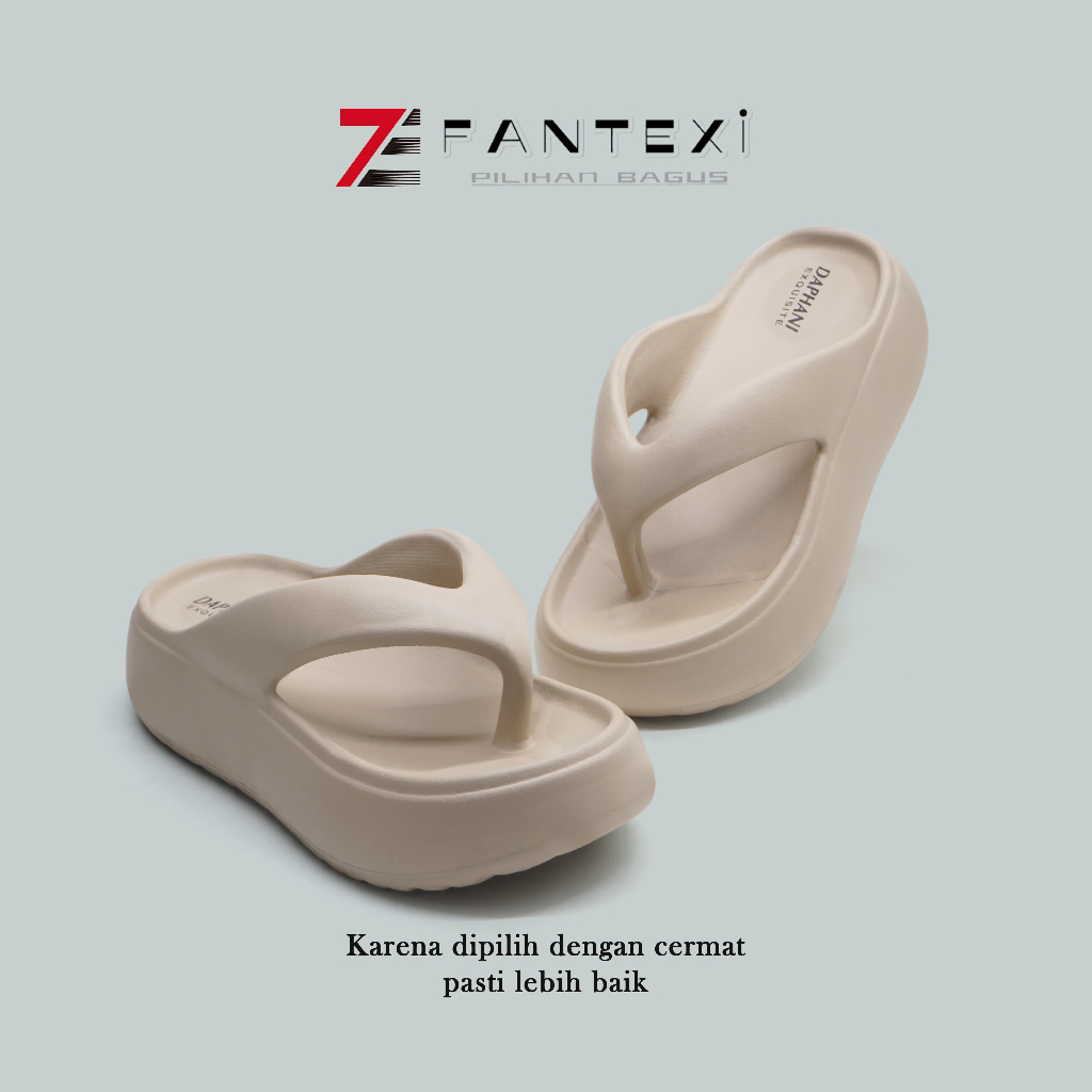 Sandal Jepit Wanita Sandal Wedges Karet Tinggi Kekinian