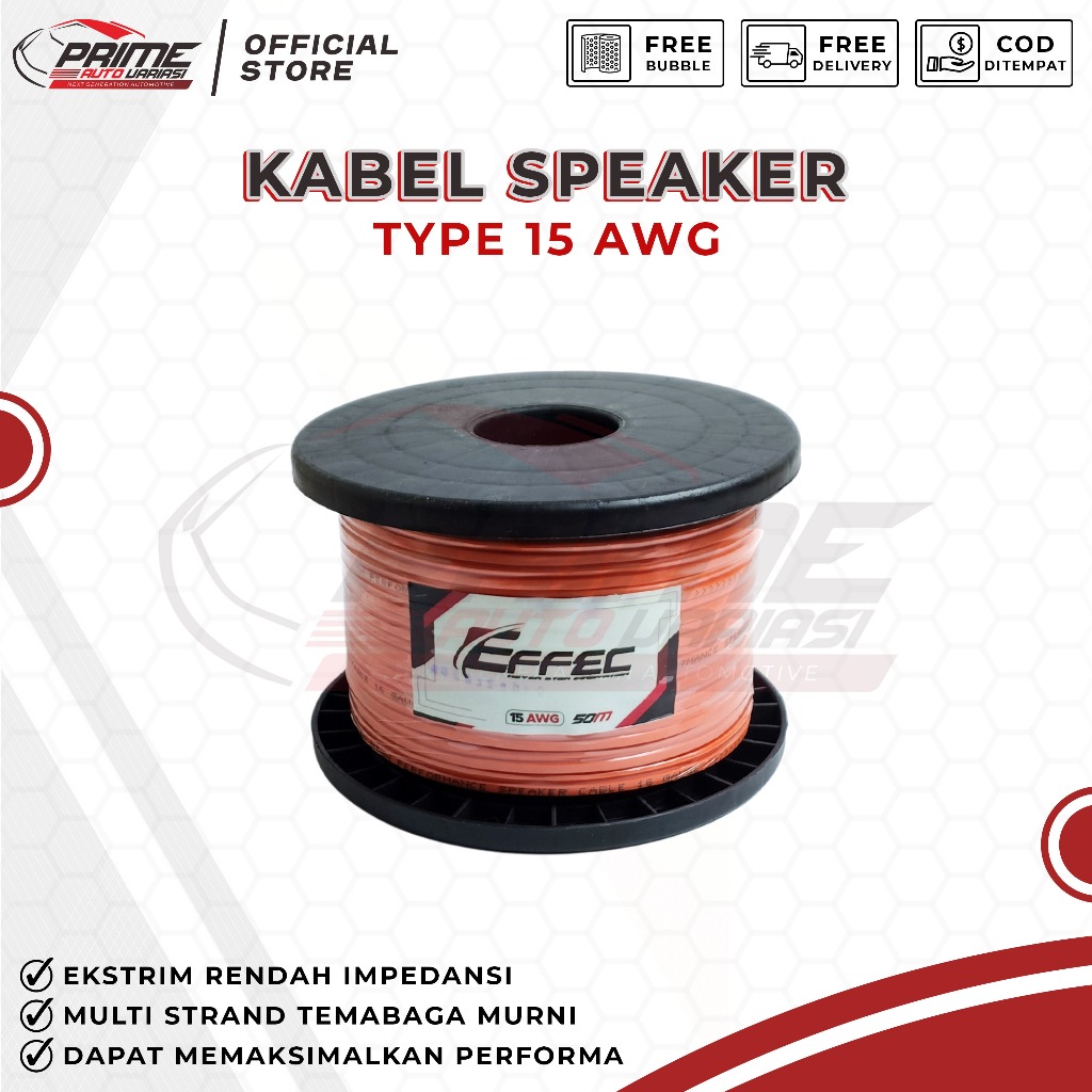 Kabel Speaker Audio EFFEC Orange 15 AWG - 1 ROLL