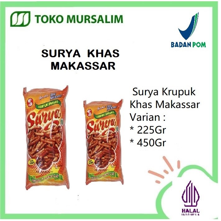 Surya Krupuk Bawang Pedas Khas Makassar 450gr