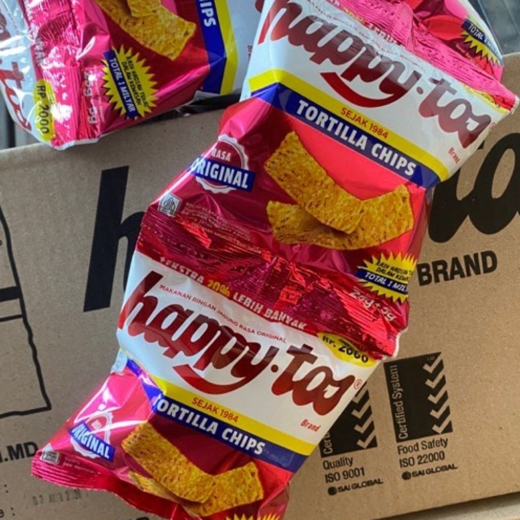 

happy TOS merah, thortilla chip, Snack jagung 25g
