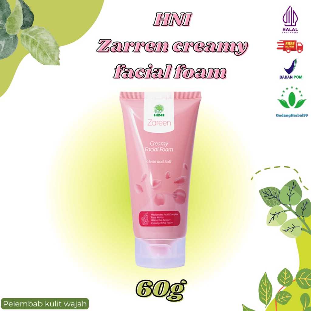HNI Zareen Creamy Facial Foam HNI HPAI 60 ml Sabun Cuci Muka Clean and Soft