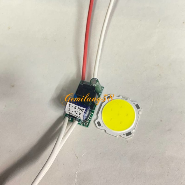 Driver Lampu LED 3 Watt + HPL 3 Watt Chips On Board