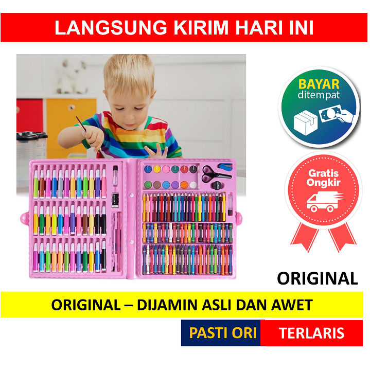 

150 Pcs Crayon Alat Lukis Anak Pensil Warna Cat Air Perlengkapan Menggambar Melukis Mewarnai Set Art Full Set Pc Krayon 150pcs 150pc Pastel Pena Cat Air Kuas IJNC