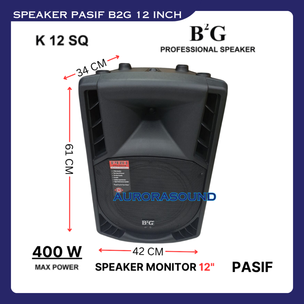 SPEAKER PASIF B2G 12 INCH BOX FIBER 12 INCH PRO IMPORT HIGH QUALITY