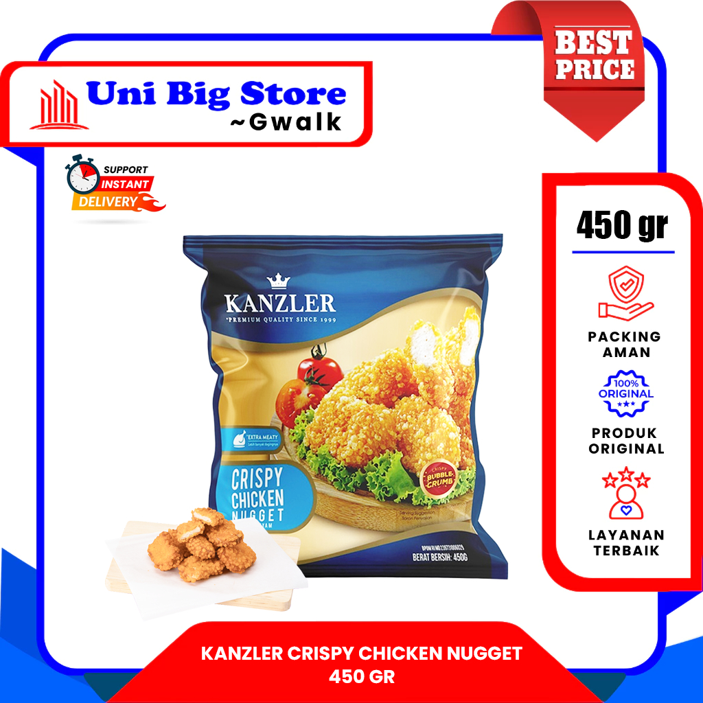 

KANZLER CRISPY CHICKEN NUGGET BUBBLE CRUMBS NUGGET AYAM KRISPI - 450 gr
