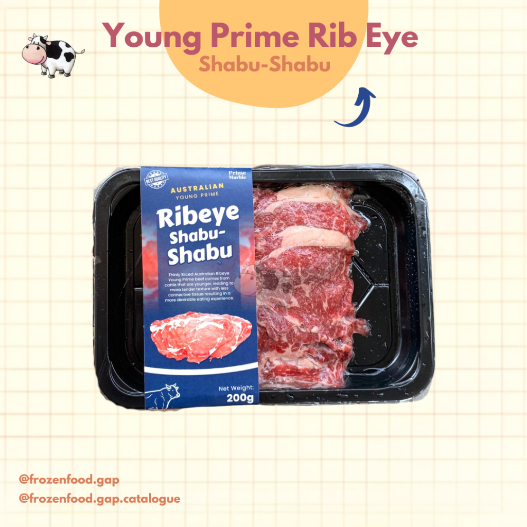

YOUNG PRIME RIBEYE SHABU SHABU 200GR | FROZENFOODGAP