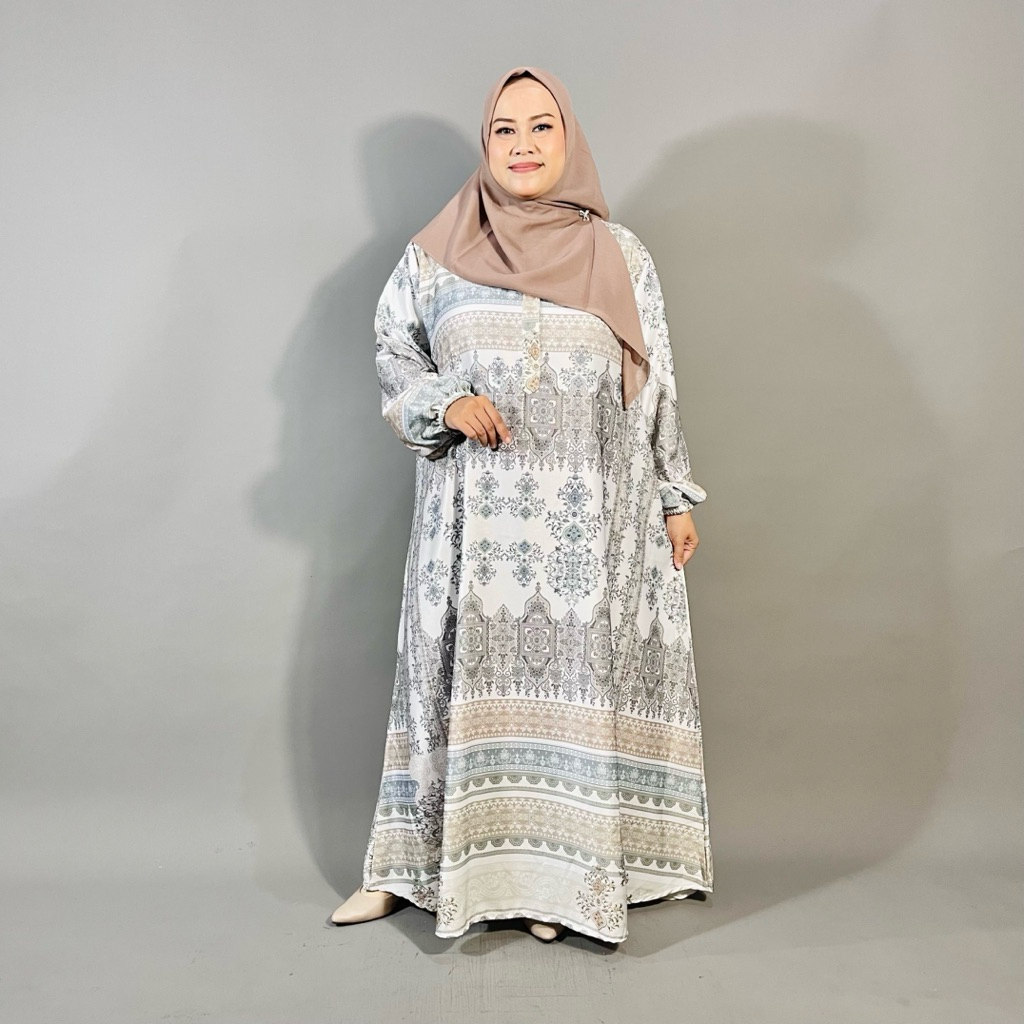 dress muslim wanita big size - dress muslim wanita plus size - Almahira Dress (LD:140cm )