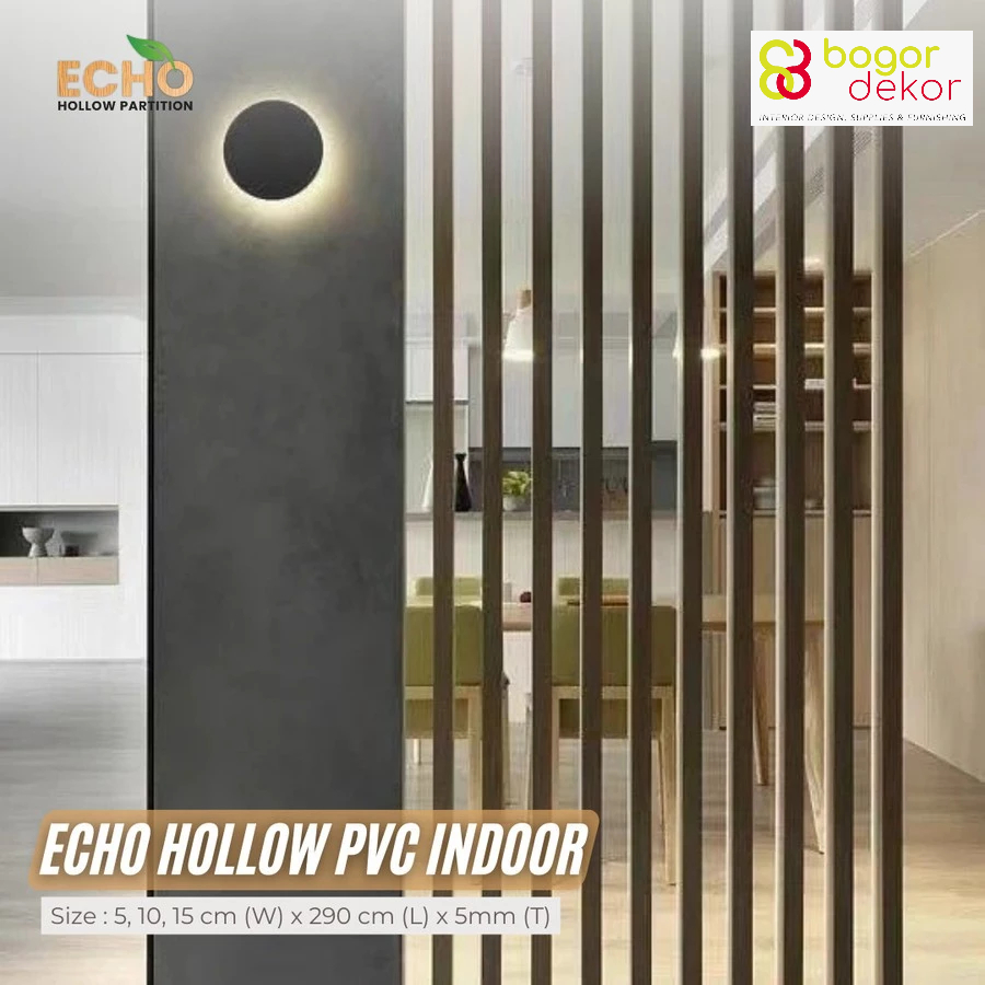 ECHO Partisi Hollow PVC / Kisi Kisi Pembatas Ruangan Interior / Sekat Balok PVC / Partisi Hollow Gra