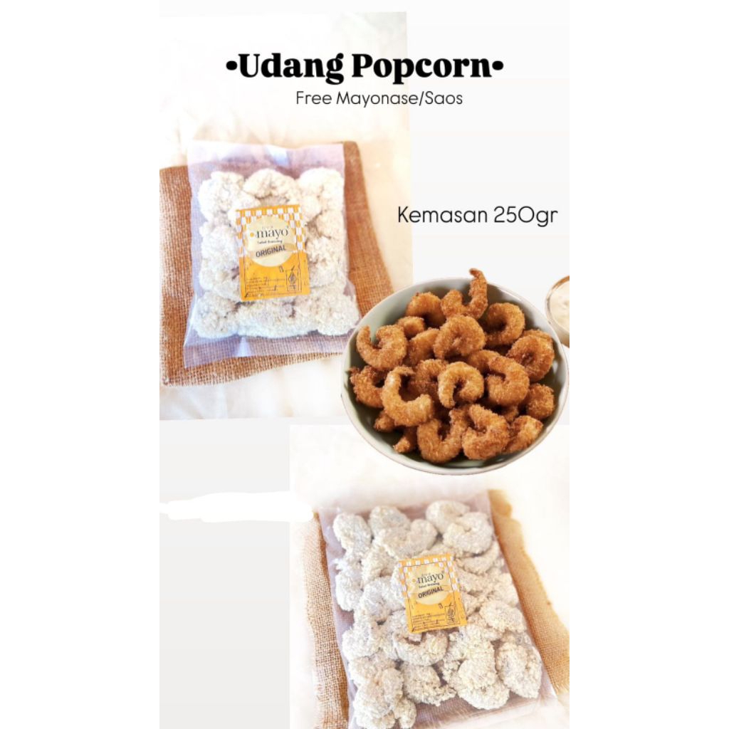 

Udang Popcorn Krispi 250gr Free Mayo/Saos - Siap Goreng