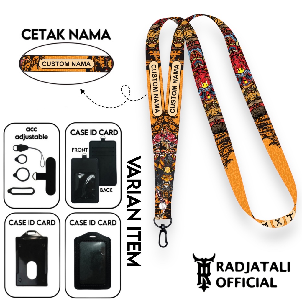 

Lanyard Custom Nama ONI Series V2 Size 1,5cm Bisa Request Nama Full Printing 2 Sisi Gantungan Card Holder Tali Lanyard Hp Custom