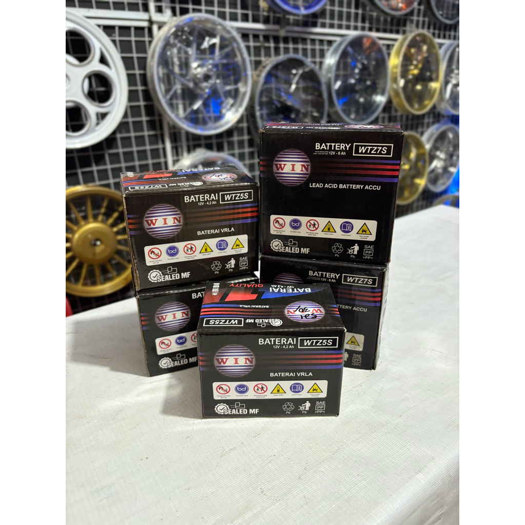 Aki Motor Merk WIN Beat, Scoopy, Vario 110, Vario 125/150, Nmax Old/New, Aerox Old/New -satriamodifi