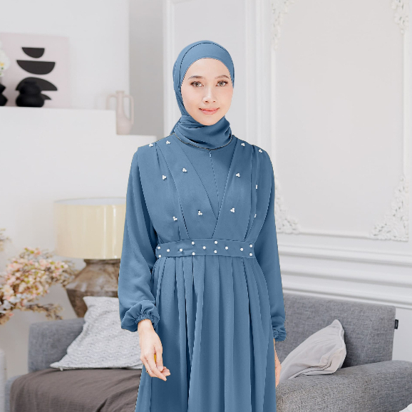 Gamis Simple | Gamis Simple Elegan | Dress Wanita Kondangan | Dress Wanita - Azhalea Mewah Elegan De
