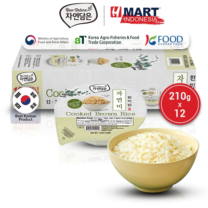 

RAW NATURE Cooked Brown Rice - Nasi Merah Instan Korea 210g 1 Dus (isi 12pcs)