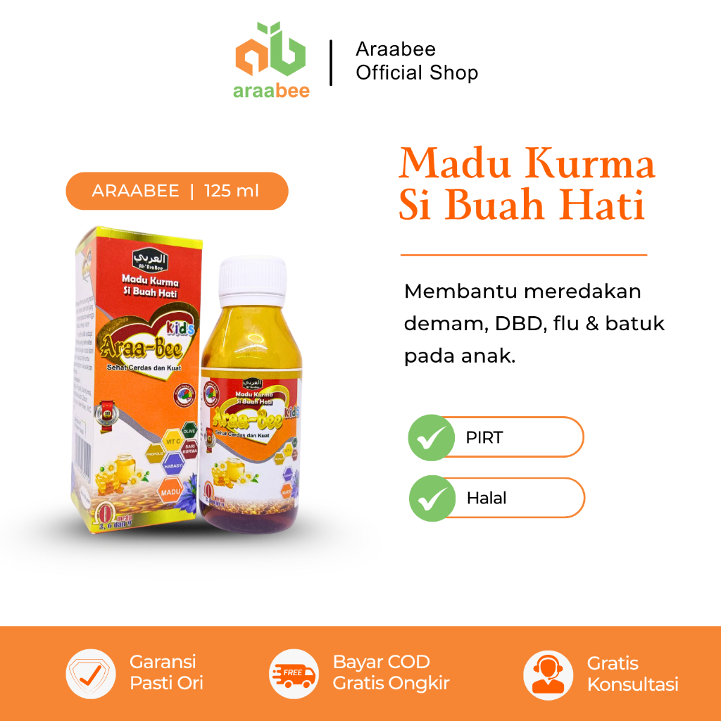 

ARAABEE KIDS Madu Anak MAdu Penambah Nafsu Makan Anak Mencerdaskan Anak - 150gr