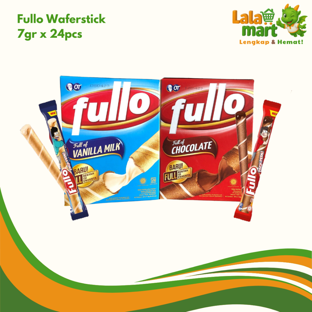 

[] 1 PAK / 24 PCS FULLO WAFER STICK ROLL COKELAT VANILLA SNACK MURAH RENYAH