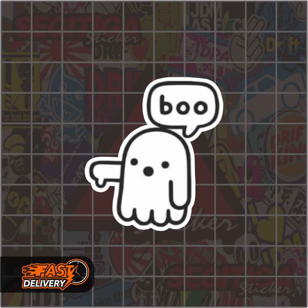 

Sticker Ghost Boo Ukuran 4.5 x 5 Cm