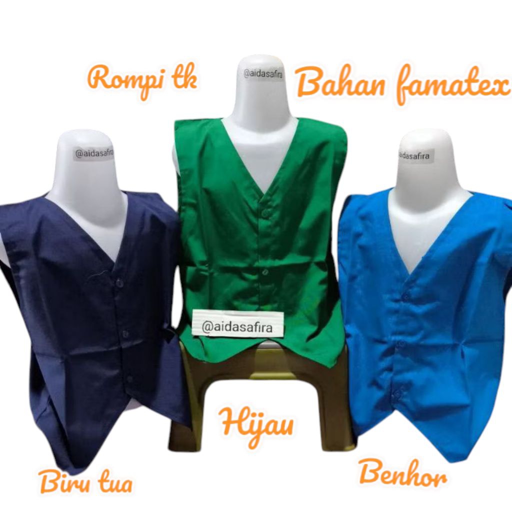 (ROMPI TK) ROMPI TK ANAK LAKI LAKI-LAKI DAN PEREMPUAN/ROMPI BIRU TUA/ROMPI HIJAU/ROMPI BIRU MUDA/ROM